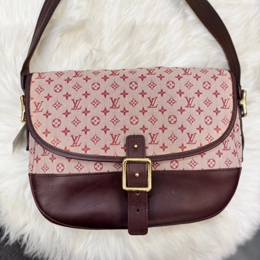 Preloved Louis Vuitton Mini Monogram Berangere Burgundy Canvas Crossbody Bag
