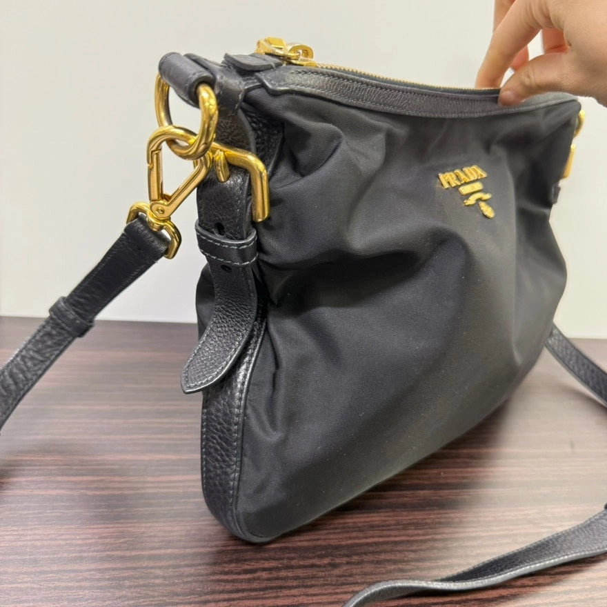 Preloved Prada Nylon Crossbody Black Crossbody Bag