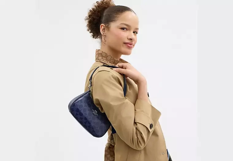 PREORDER Coach Teri Mini Crossbody Bag In Signature Canvas-Blue