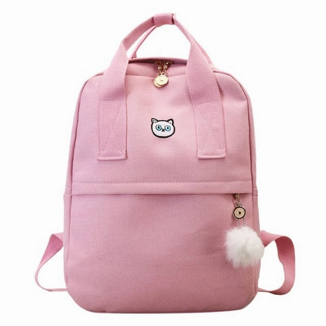 Preppy Women Canvas Backpack for School Teenagers Girl Vintage Stylish School Bag Ladies Laptop Backpack Female Book bag Mochila