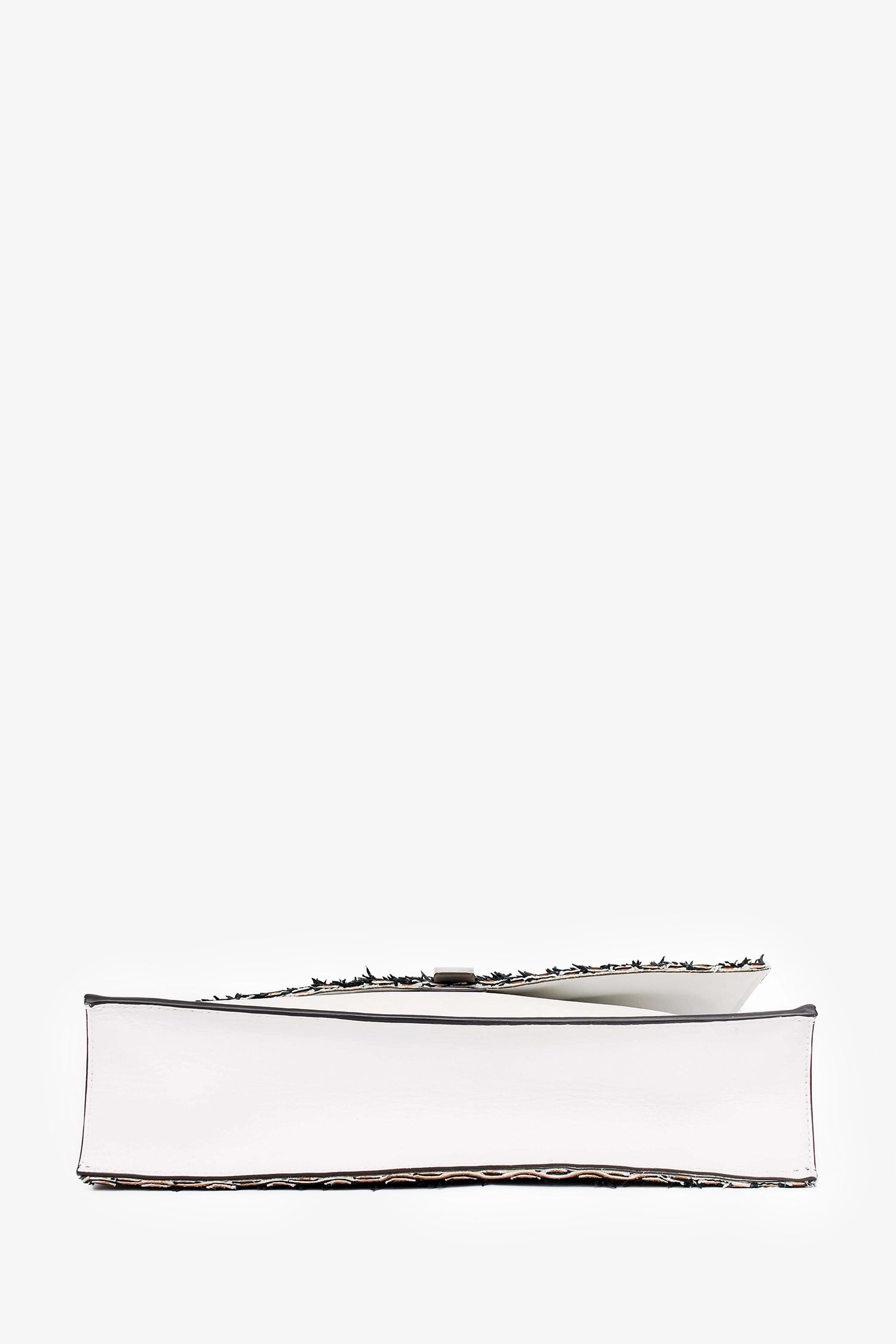 Proenza Schouler Black/White Leather Woven Tweed Clutch