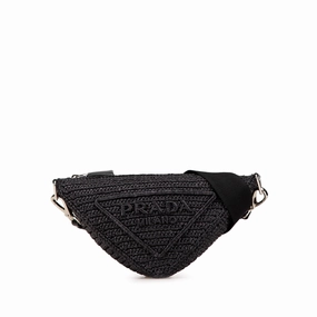 Raffia Effect Crochet Triangle Crossbody