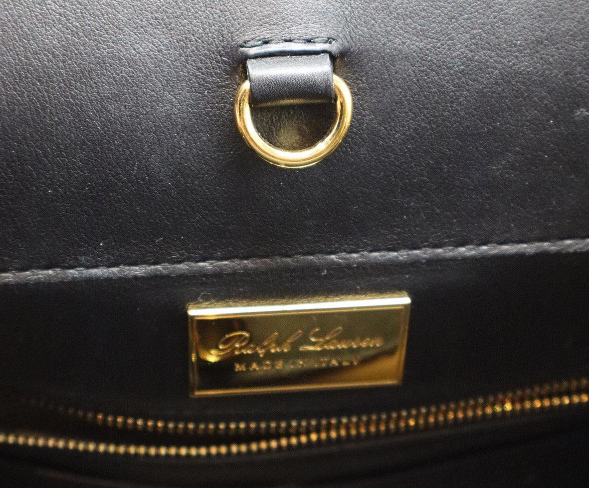 Ralph Lauren Black Leather Medium RL 50 Satchel