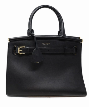 Ralph Lauren Black Leather Medium RL 50 Satchel