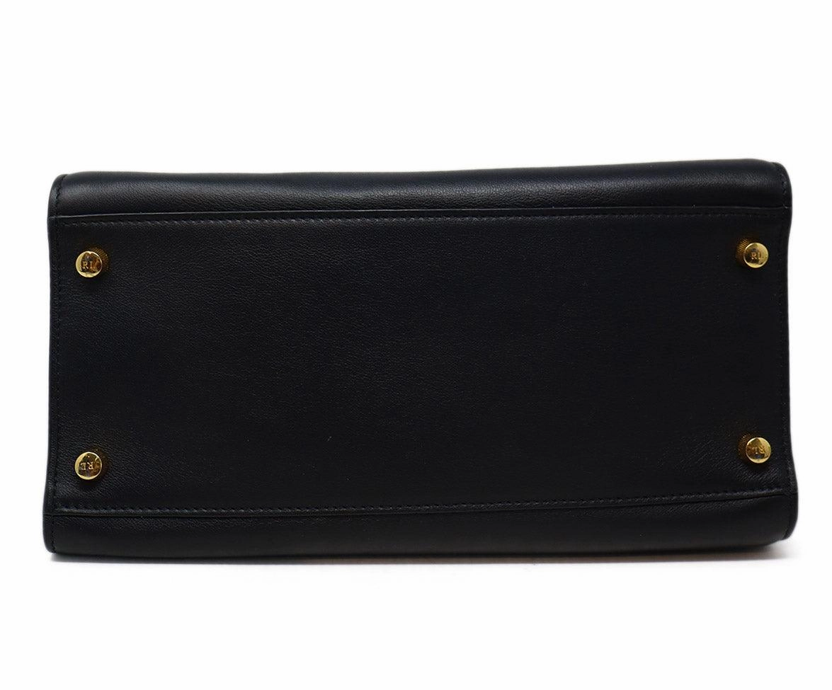Ralph Lauren Black Leather Medium RL 50 Satchel