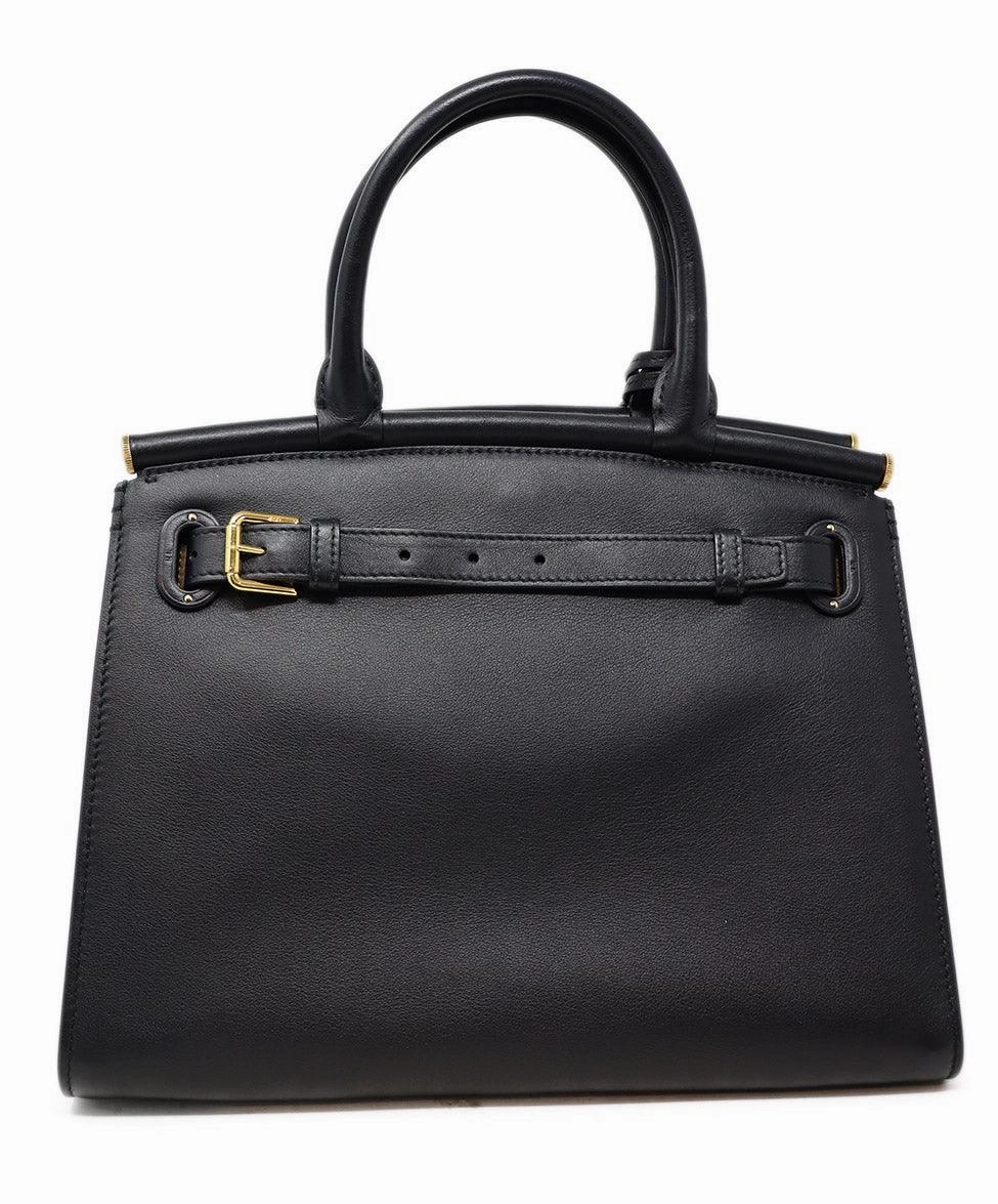 Ralph Lauren Black Leather Medium RL 50 Satchel