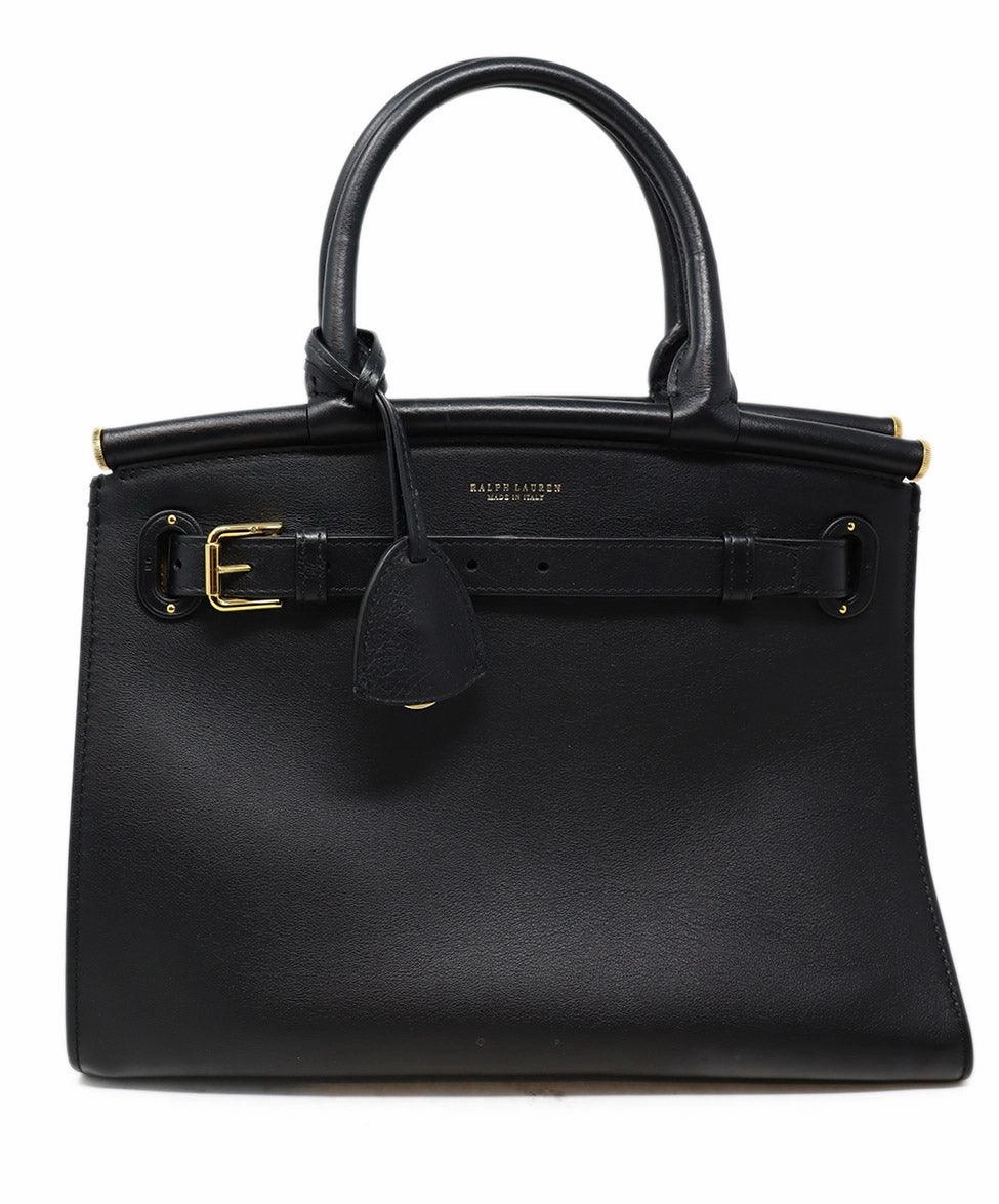 Ralph Lauren Black Leather Medium RL 50 Satchel