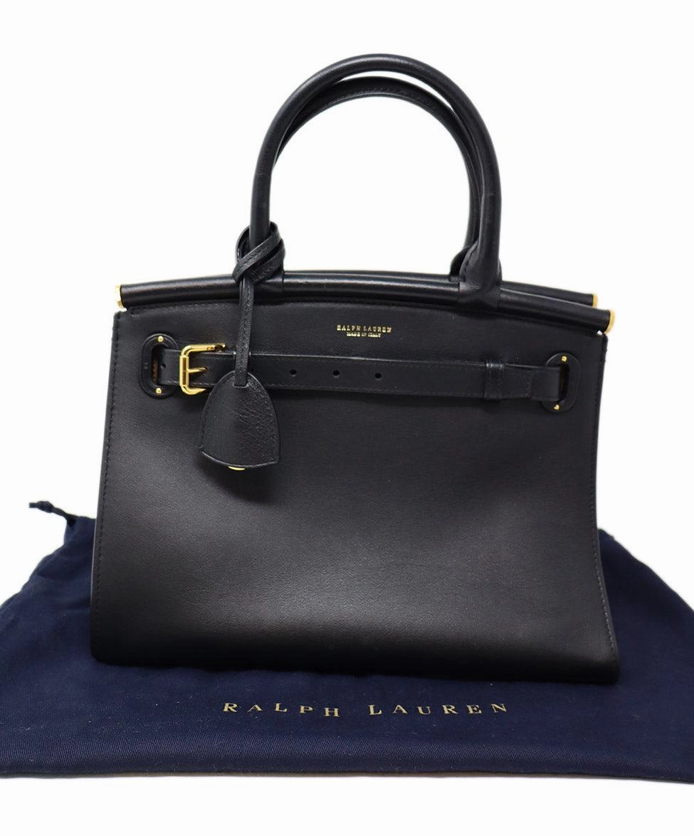 Ralph Lauren Black Leather Medium RL 50 Satchel