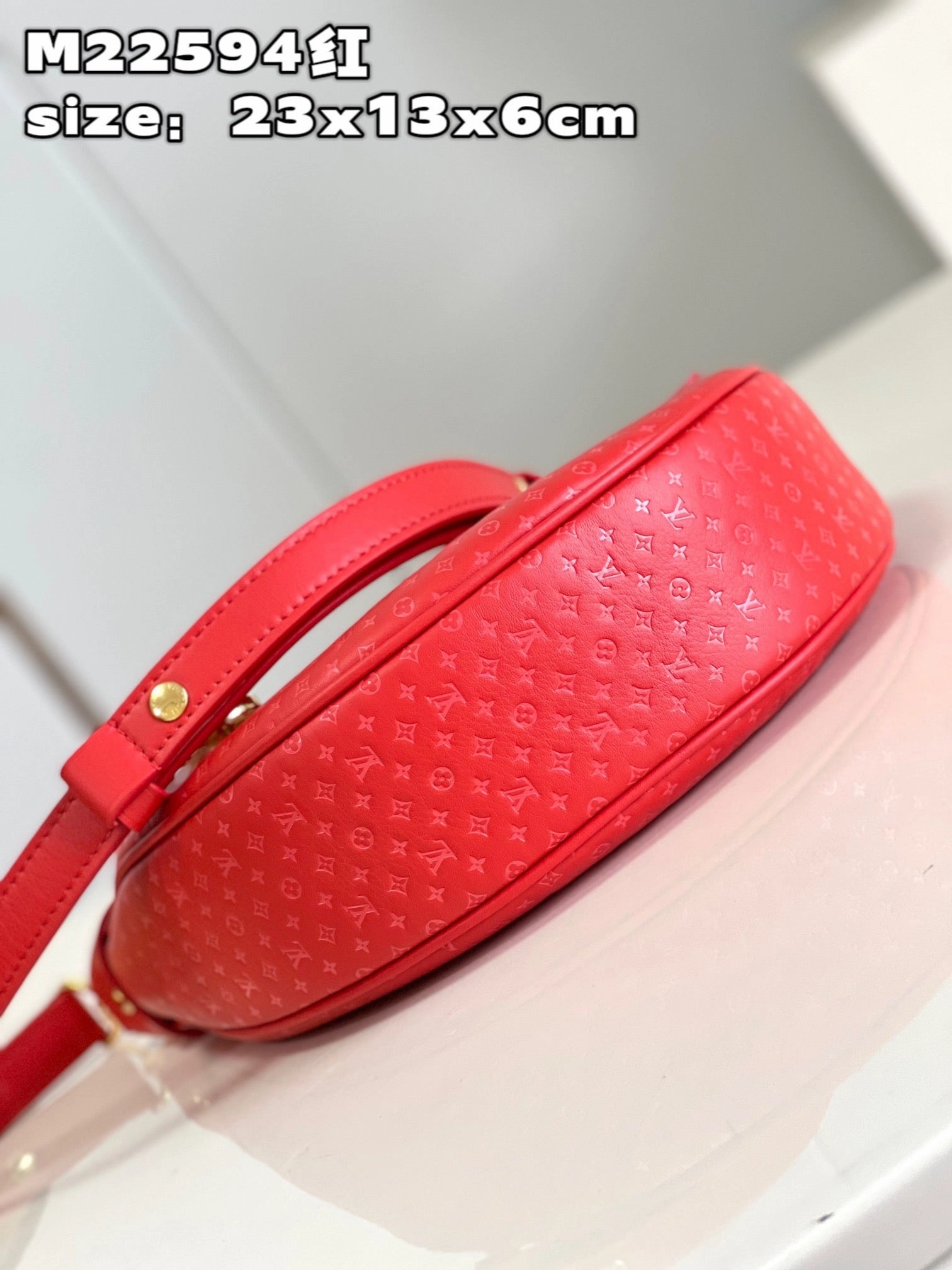 Red Loop Leather Crossbody Bag for Women