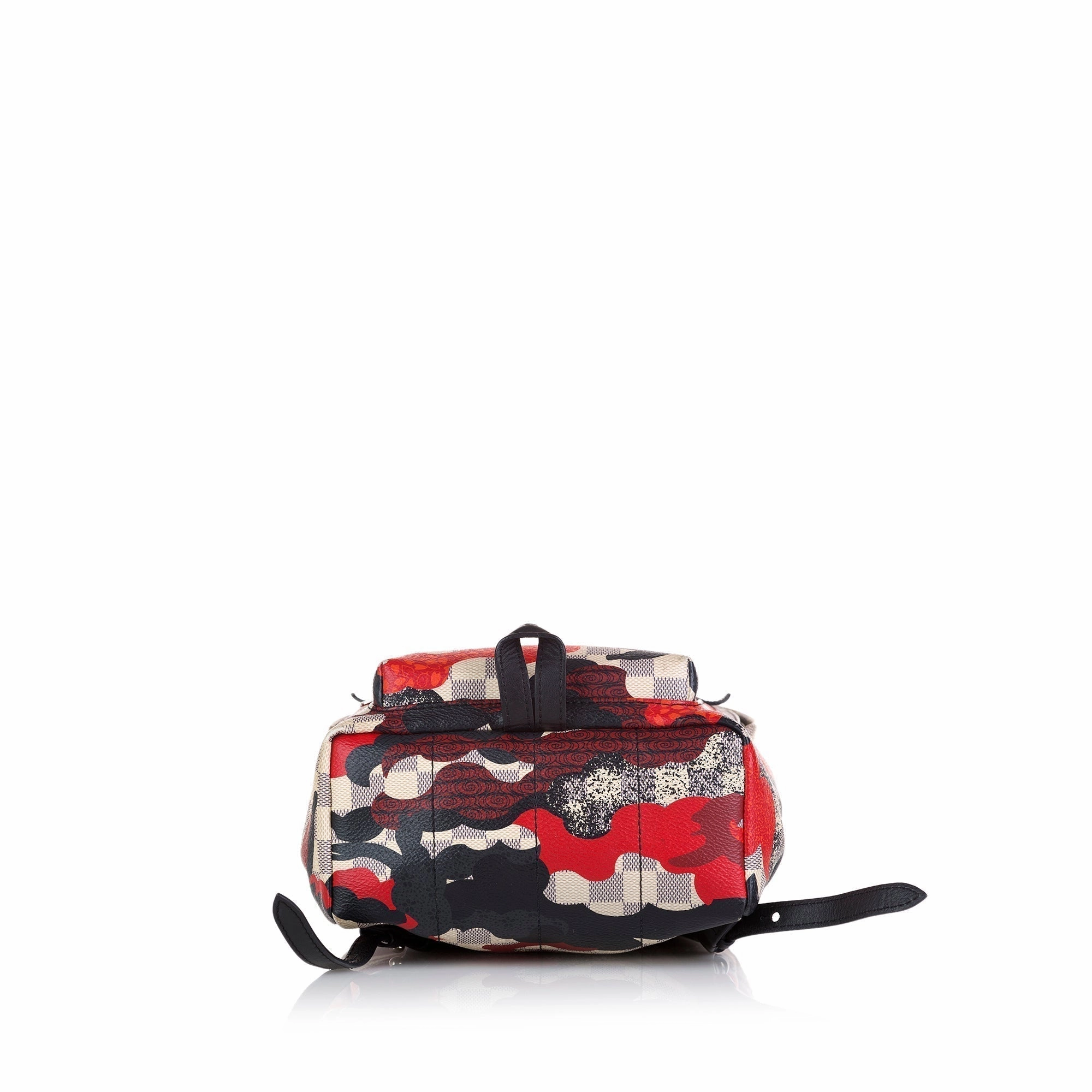 Red Louis Vuitton Patchwork Waves Damier Palm Springs PM Backpack