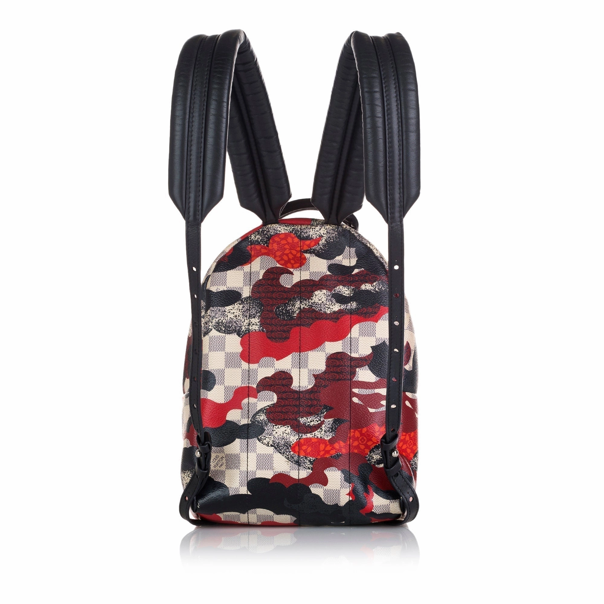 Red Louis Vuitton Patchwork Waves Damier Palm Springs PM Backpack
