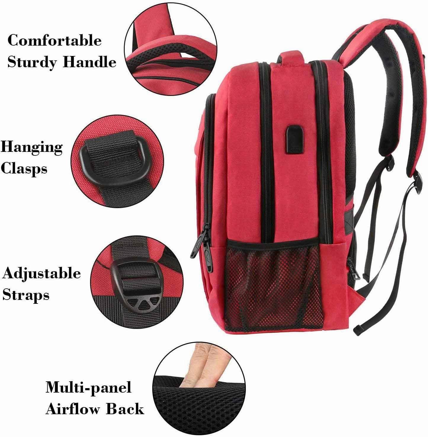 Red Mlassic Travel Laptop Backpack