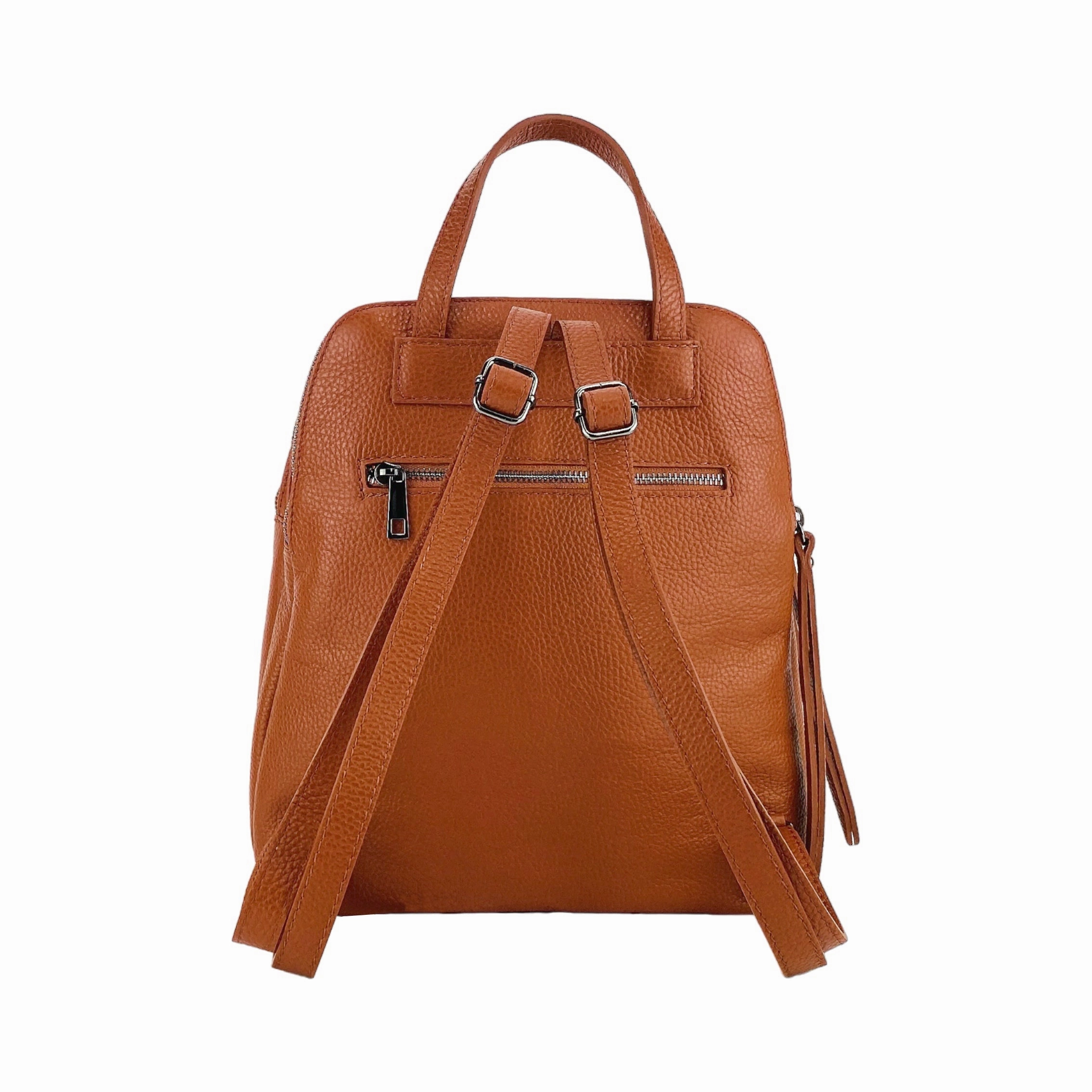 Renato Borzatta Leather Double Compartment Backpack Paprika Orange