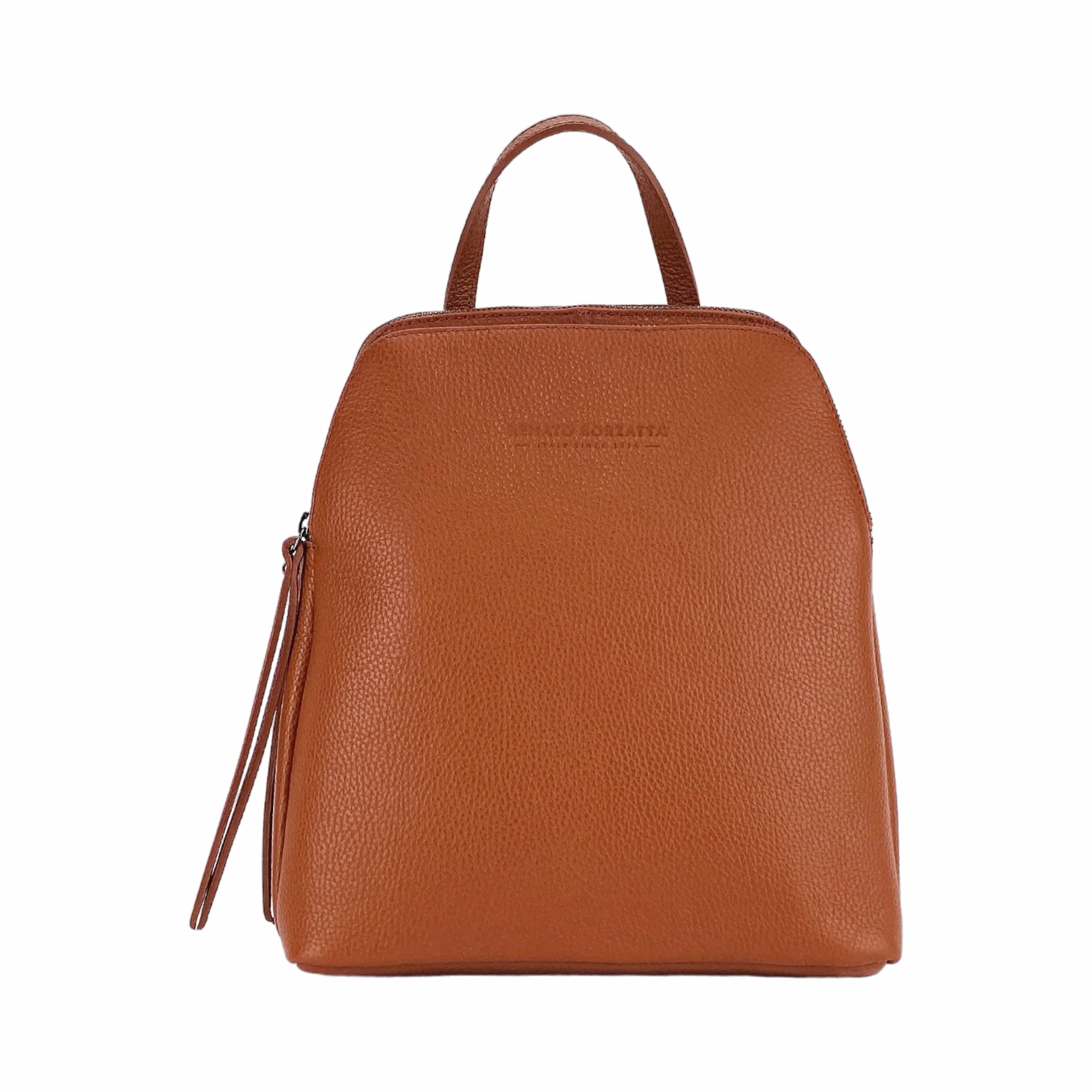 Renato Borzatta Leather Double Compartment Backpack Paprika Orange