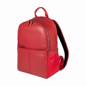 Renato Borzatta Nylon and Genuine Leather Laptop / Tablet Backpack Red