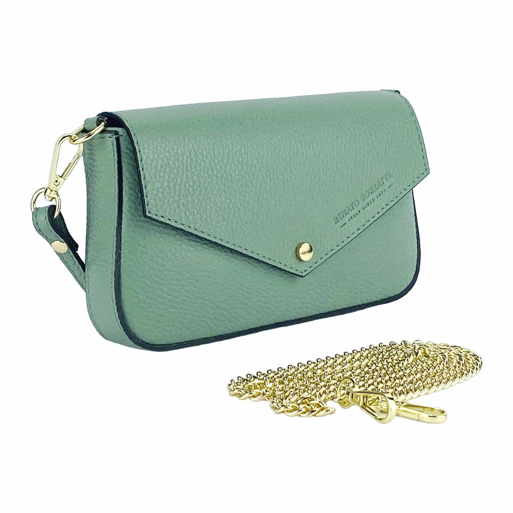 Renato Borzatta Small Chain Post Shoulder Bag Mint Green