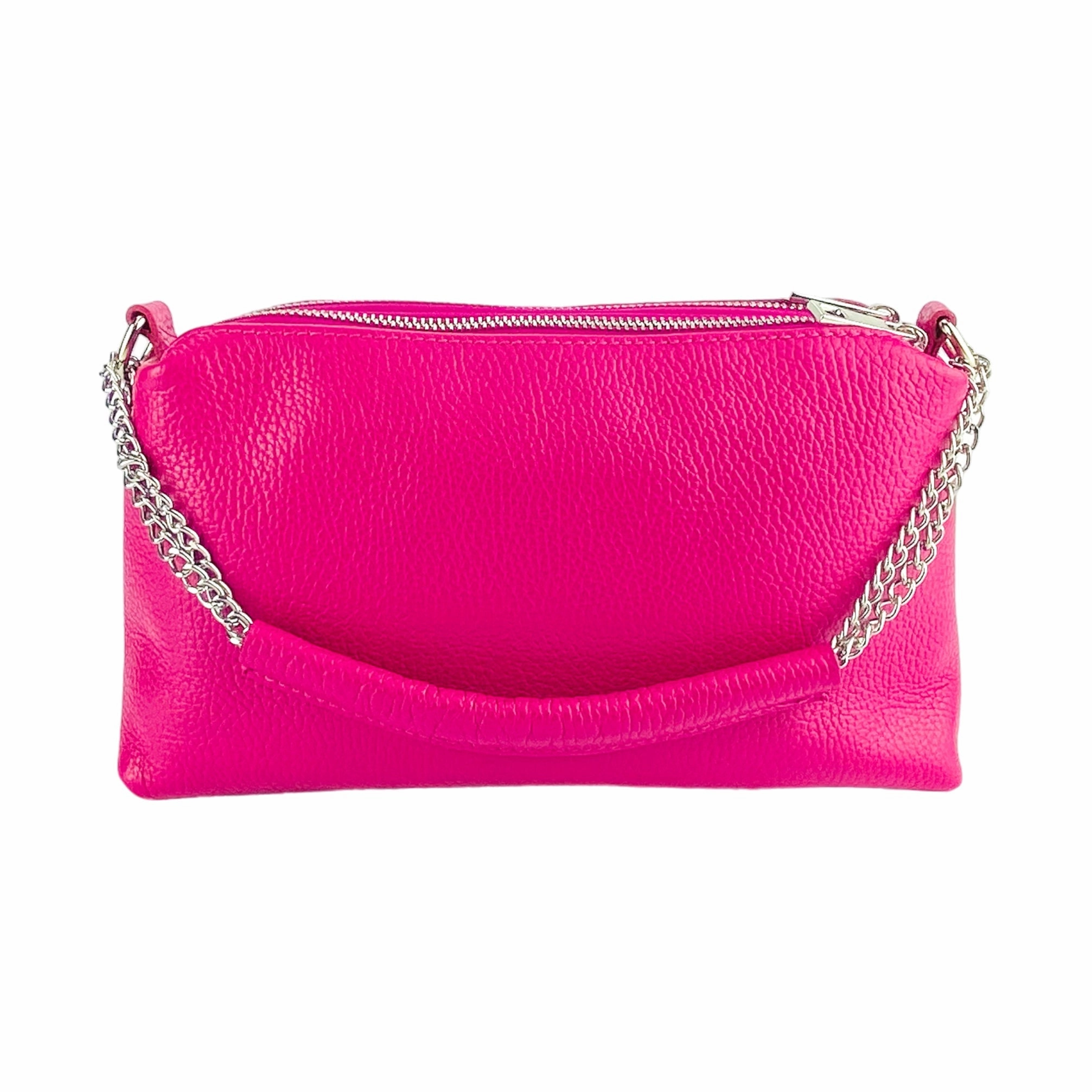 Renato Borzatta Small Chain Shoulder Bag Fuschia Pink