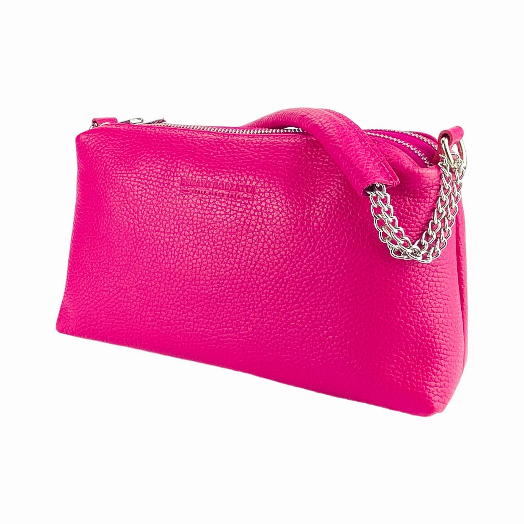 Renato Borzatta Small Chain Shoulder Bag Fuschia Pink