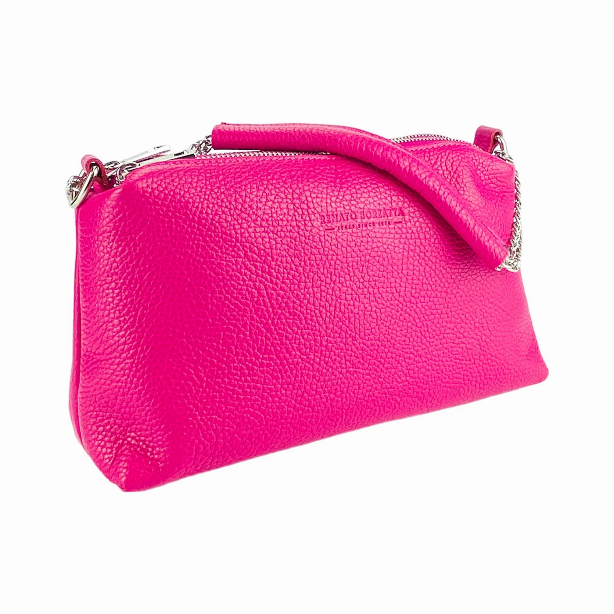 Renato Borzatta Small Chain Shoulder Bag Fuschia Pink