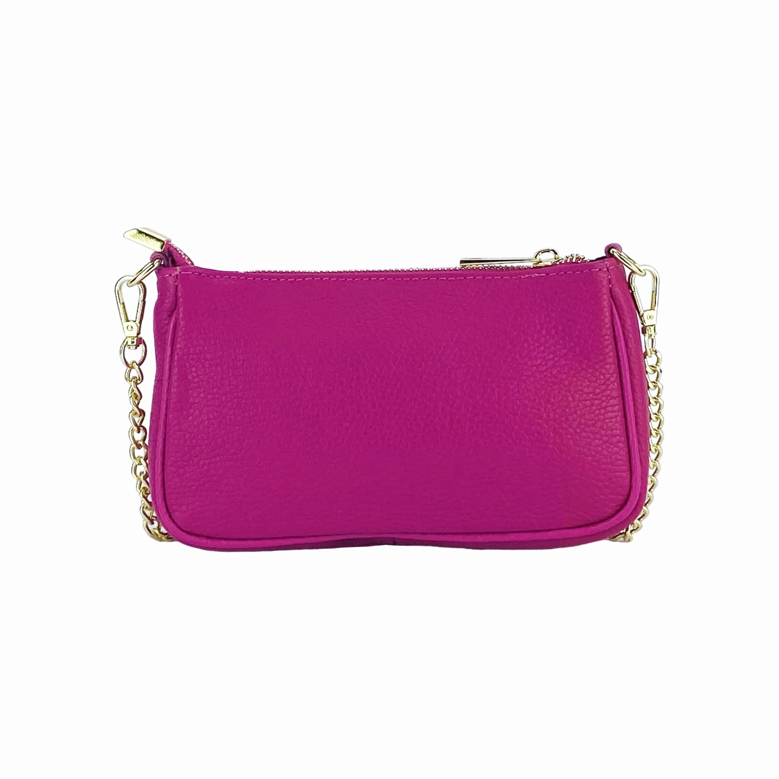 Renato Borzatta Small leather chain shoulder bag Fuchsia Pink