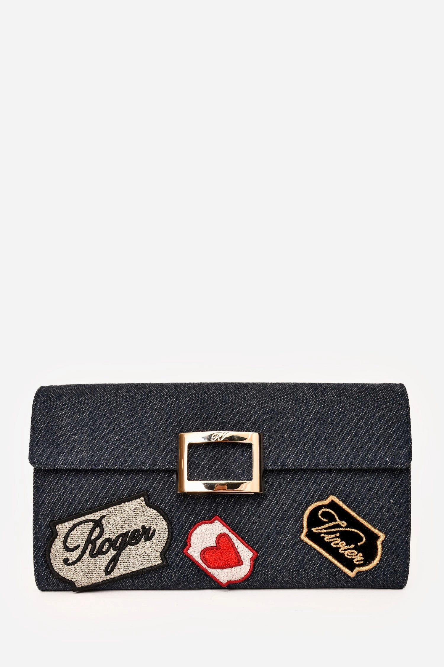 Roger Vivier Denim 'Viv' Envelope Crossbody