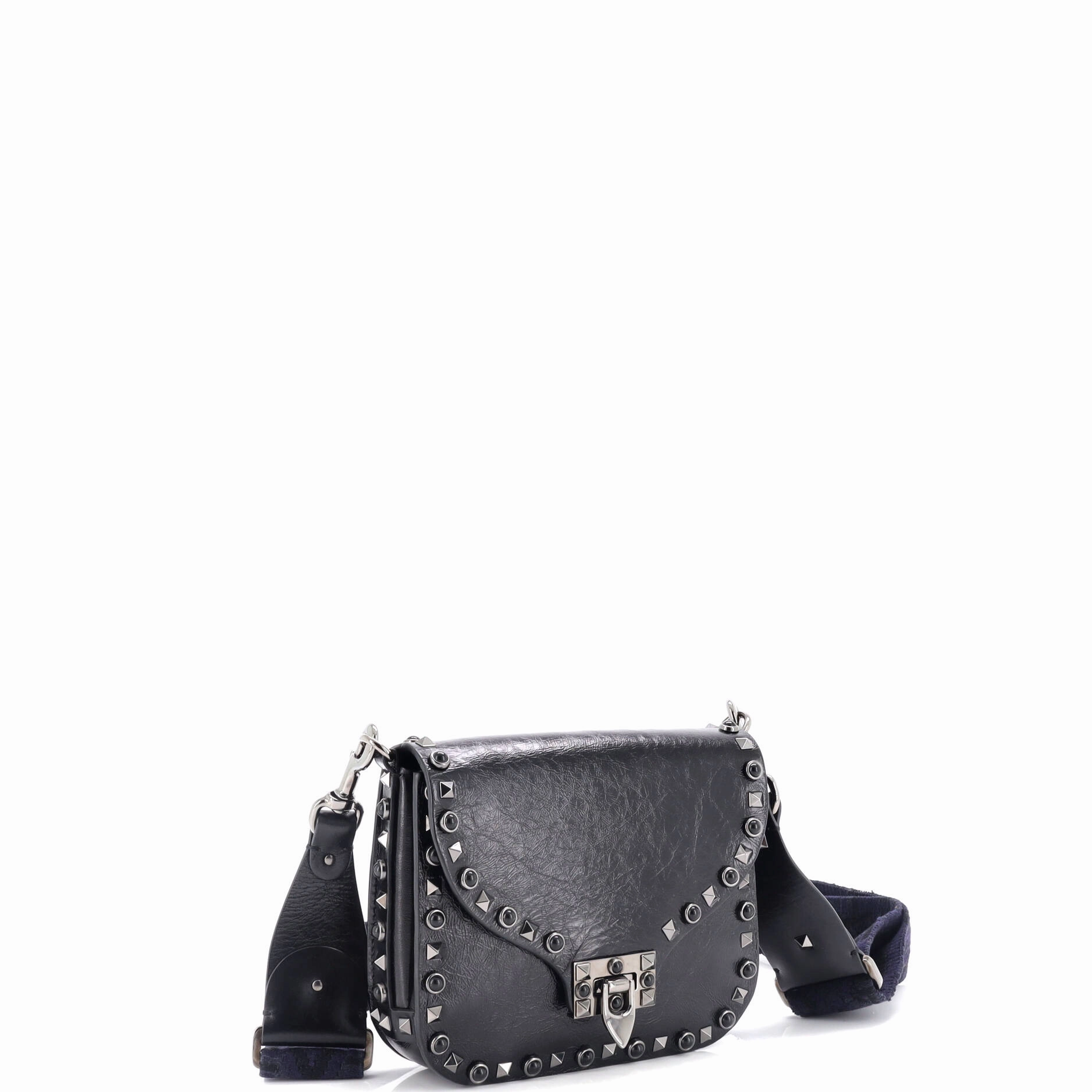 Rolling Rockstud Crossbody Bag Leather with Cabochons Small