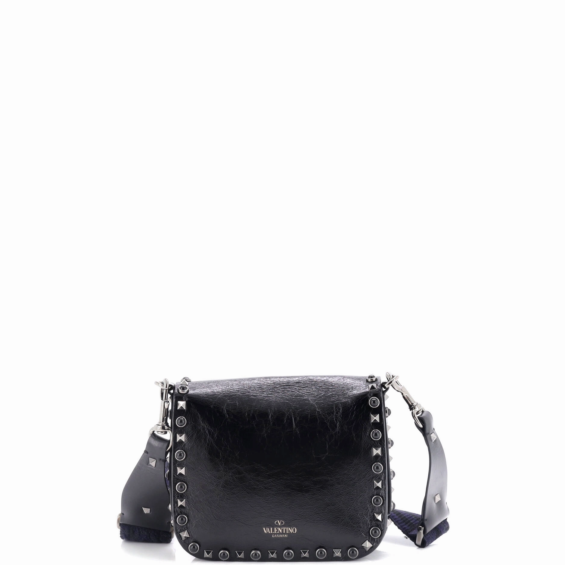 Rolling Rockstud Crossbody Bag Leather with Cabochons Small