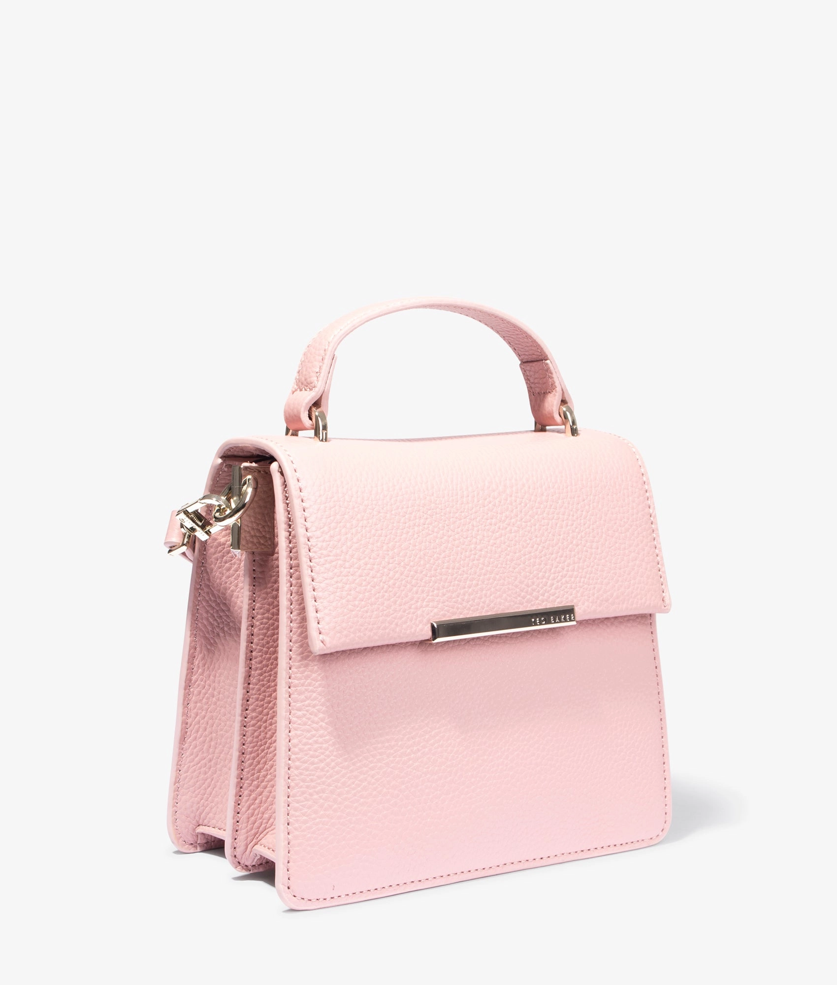 Roselii bar detail top handle tote in pink