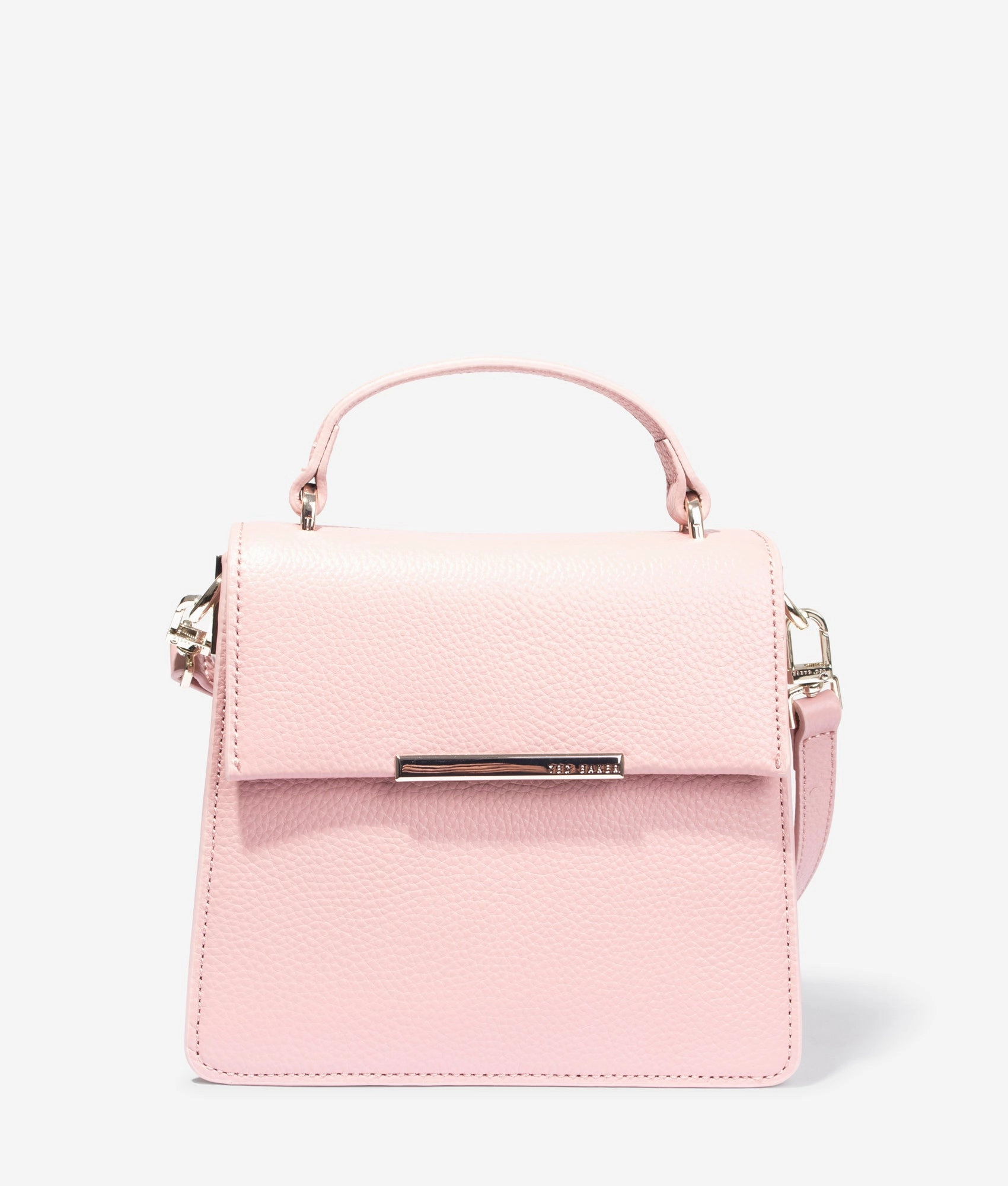 Roselii bar detail top handle tote in pink