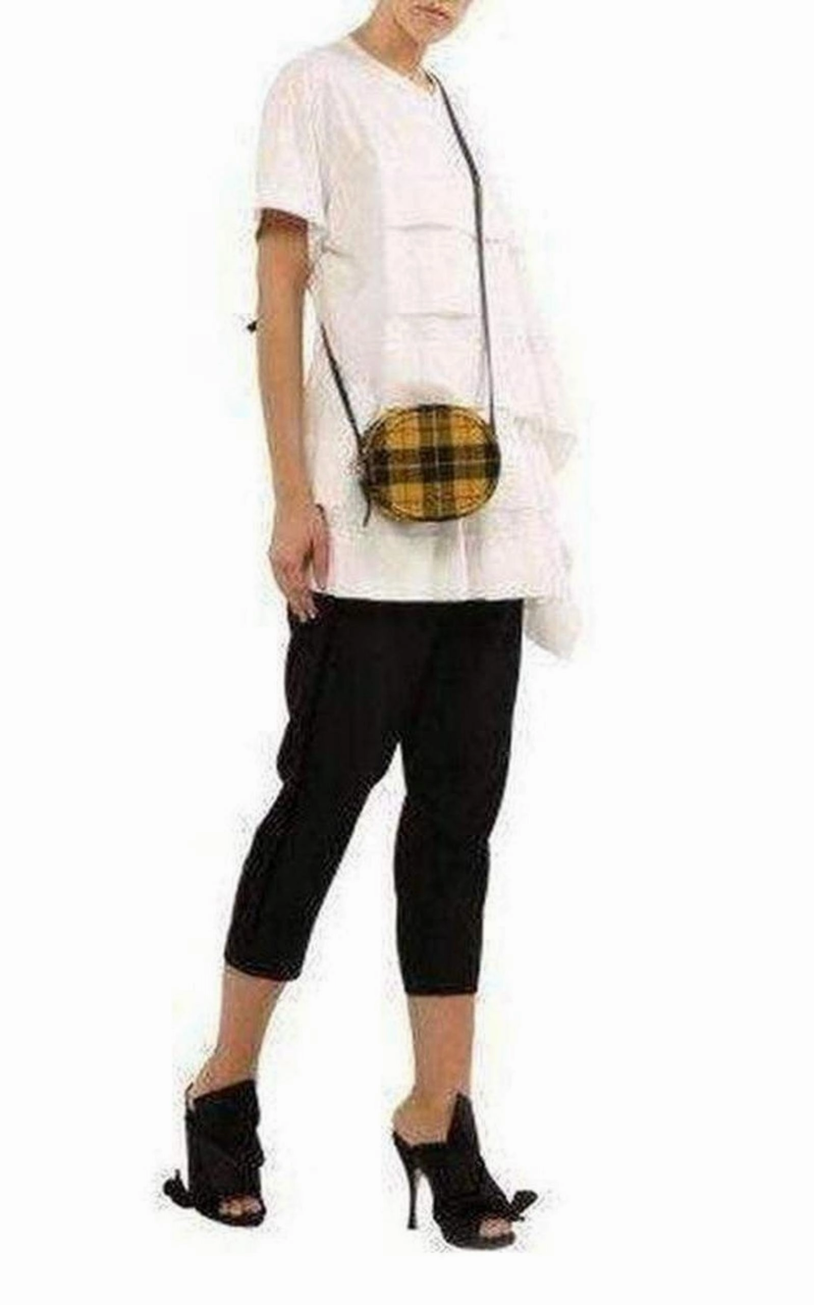 Round Checked Tartan Crossbody Bag