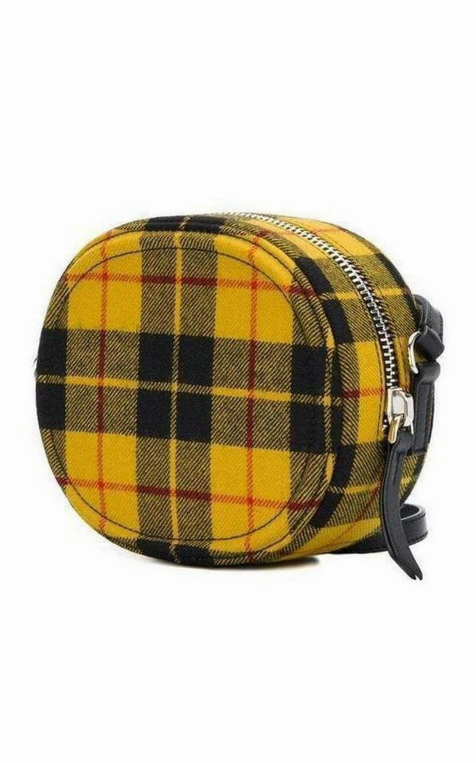 Round Checked Tartan Crossbody Bag