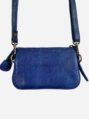Rugged Hide Cobalt Convertible Multi Compartment Mini Crossbody Bag