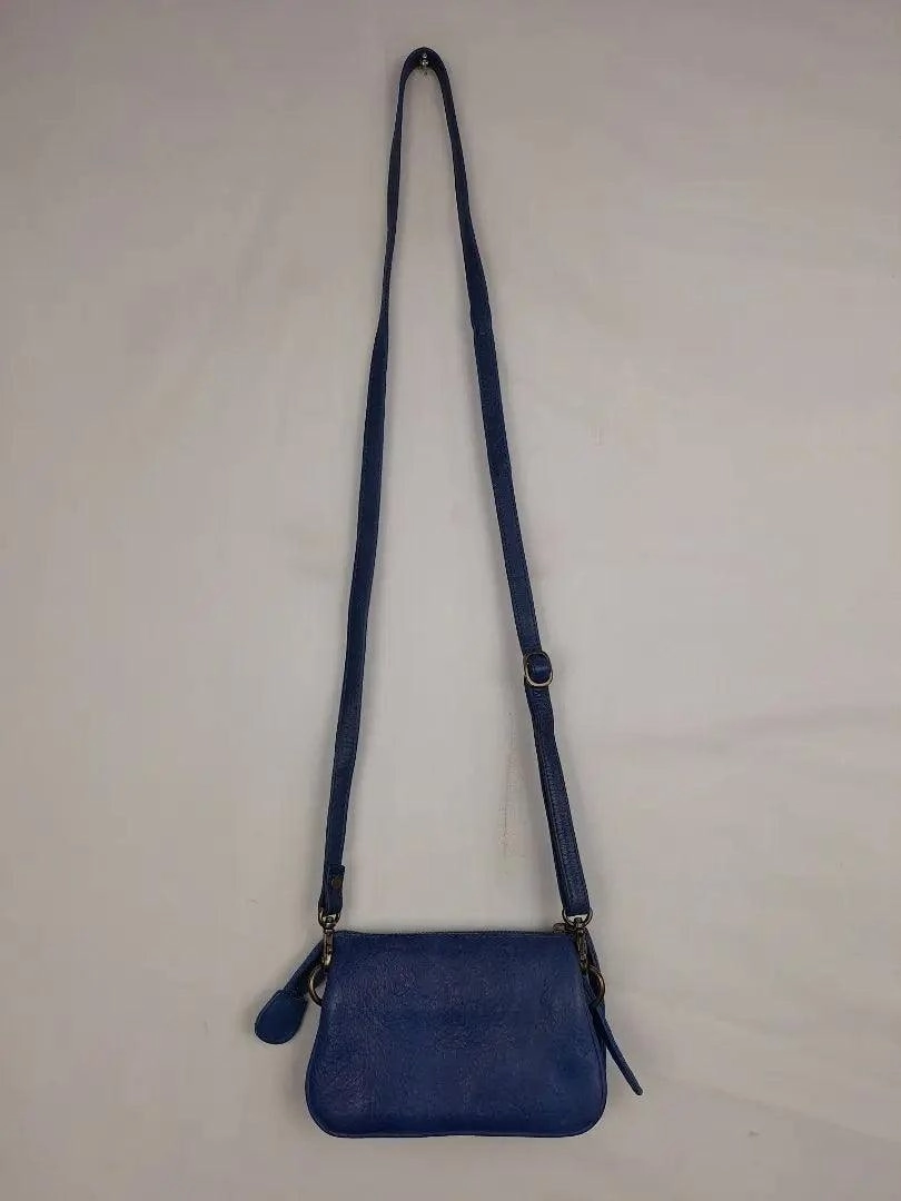 Rugged Hide Cobalt Convertible Multi Compartment Mini Crossbody Bag