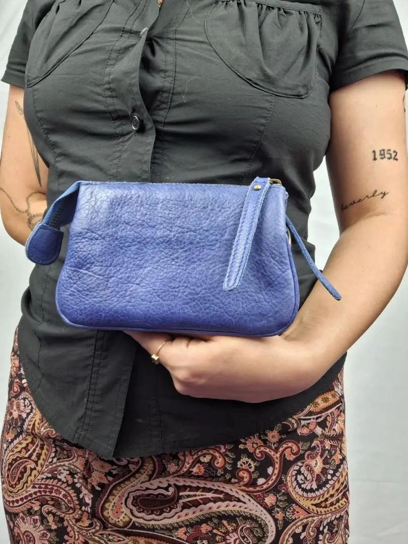 Rugged Hide Cobalt Convertible Multi Compartment Mini Crossbody Bag