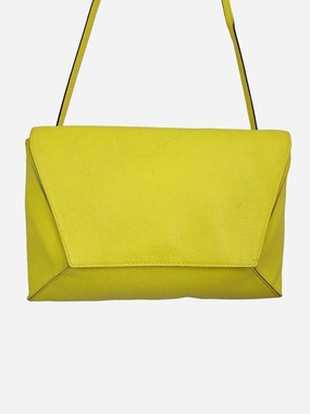 SABA Neon Yellow Leather Envelope Bag Size None