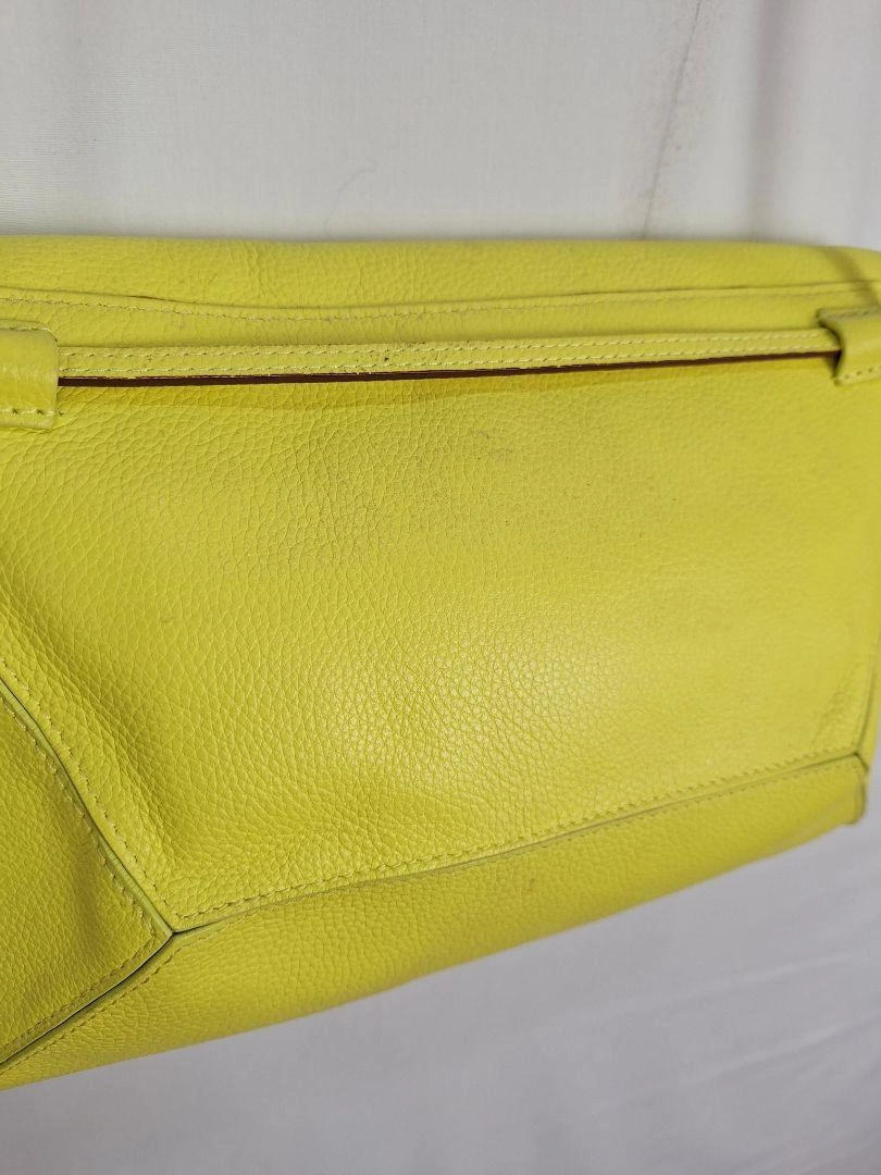 SABA Neon Yellow Leather Envelope Bag Size None