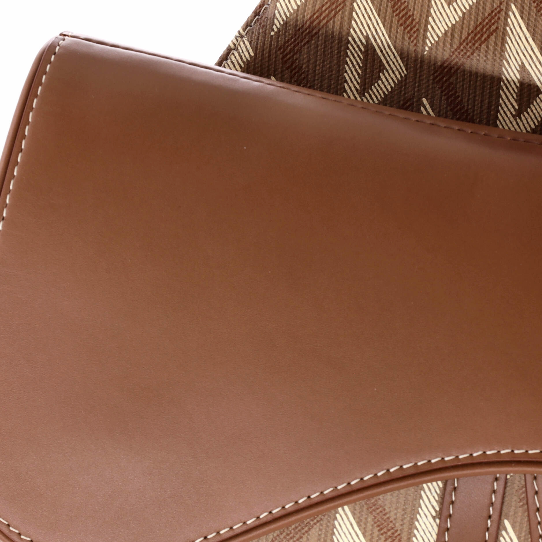 Saddle Crossbody Bag CD Diamond Coated Canvas and Leather