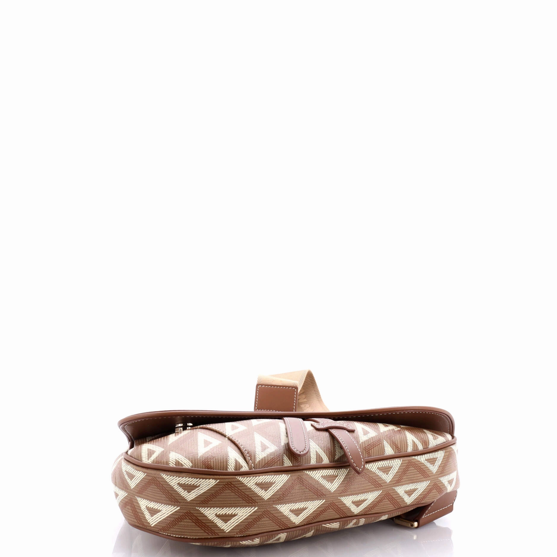 Saddle Crossbody Bag CD Diamond Coated Canvas and Leather