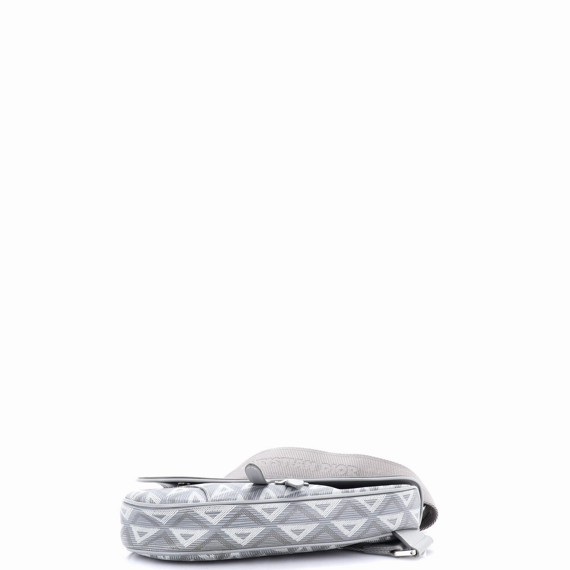Saddle Crossbody Bag CD Diamond Coated Canvas and Leather