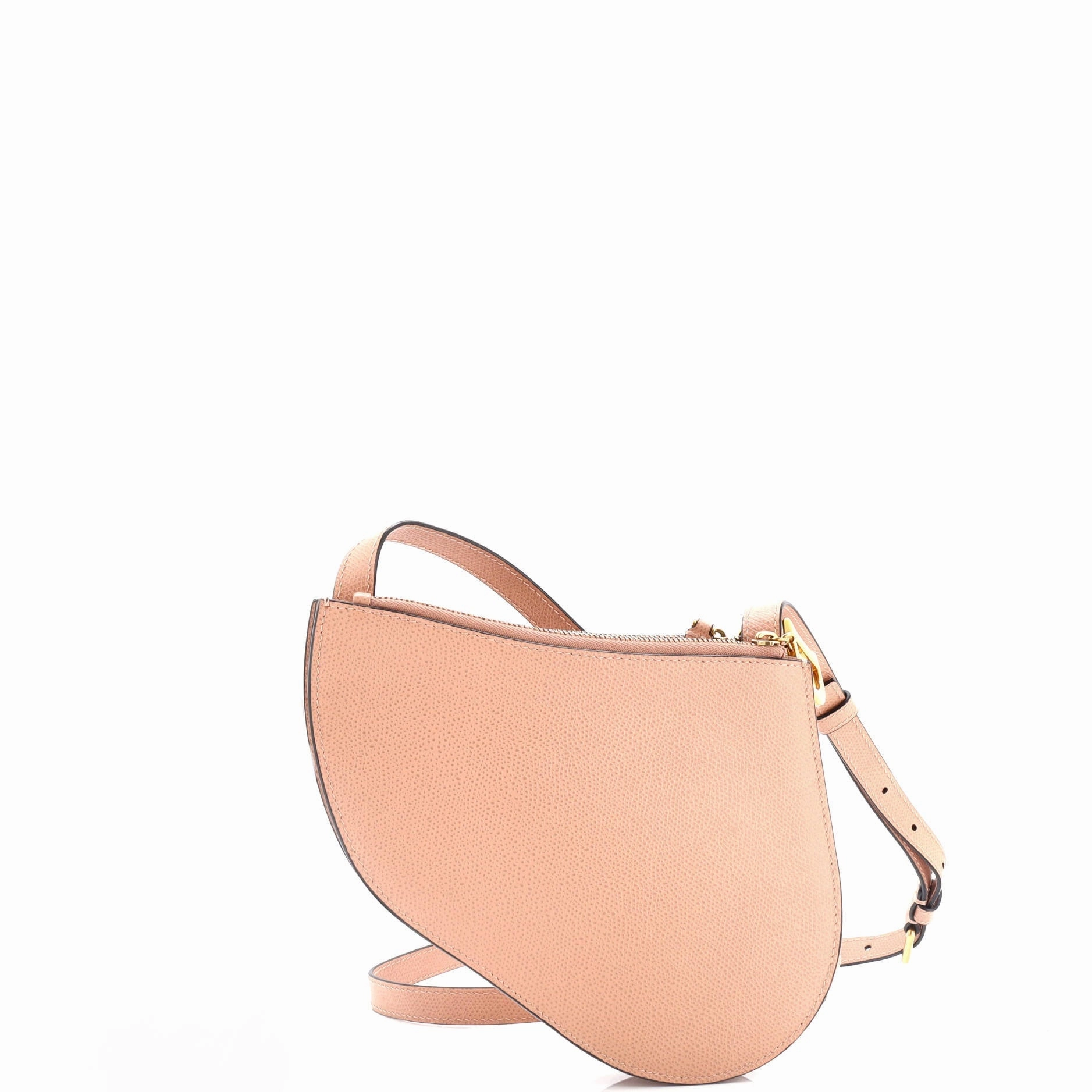 Saddle Triple Zip Crossbody Pouch Leather