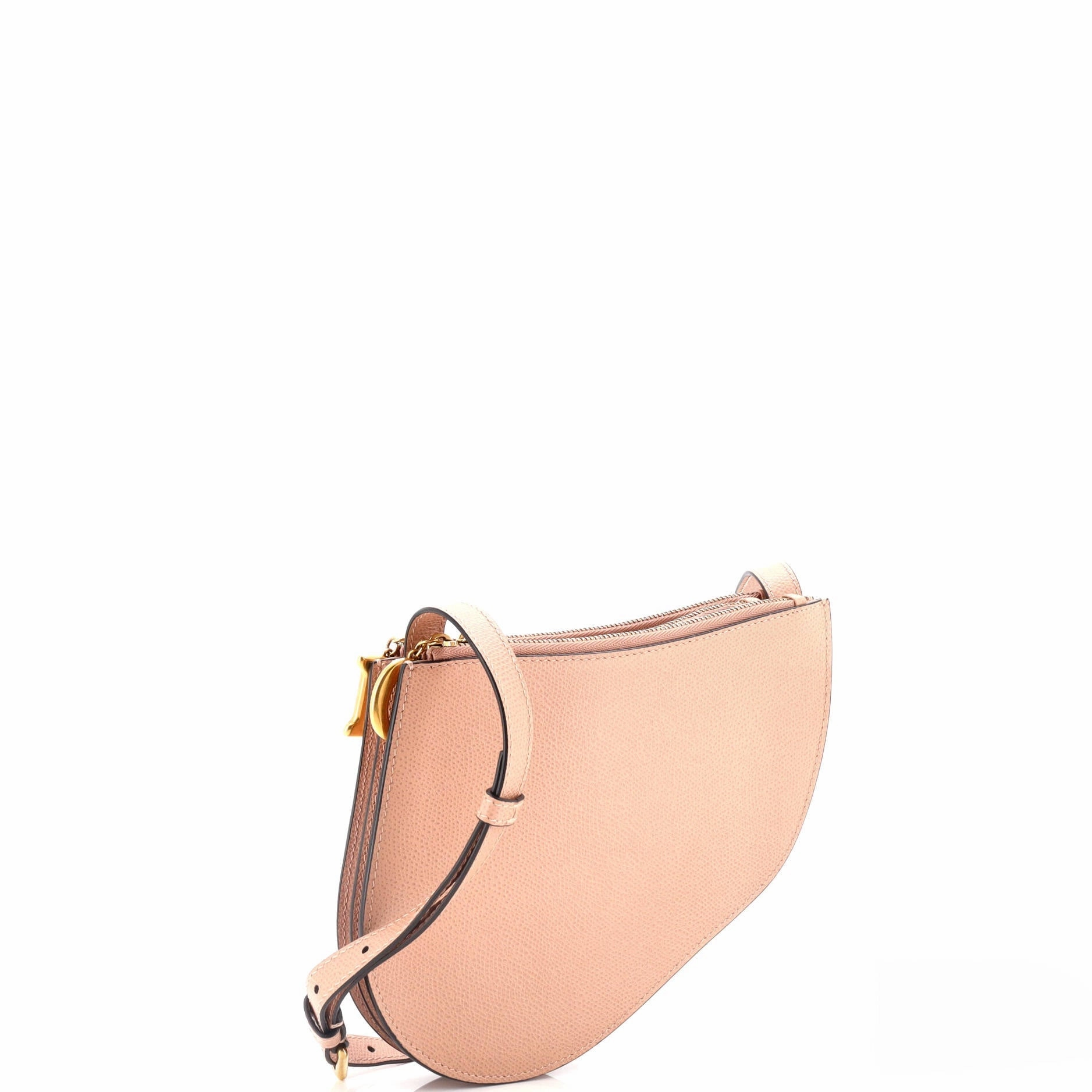 Saddle Triple Zip Crossbody Pouch Leather