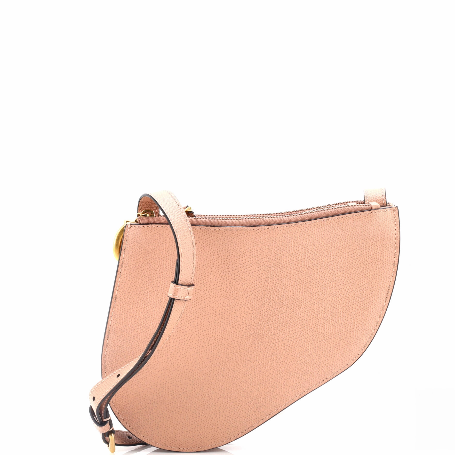 Saddle Triple Zip Crossbody Pouch Leather