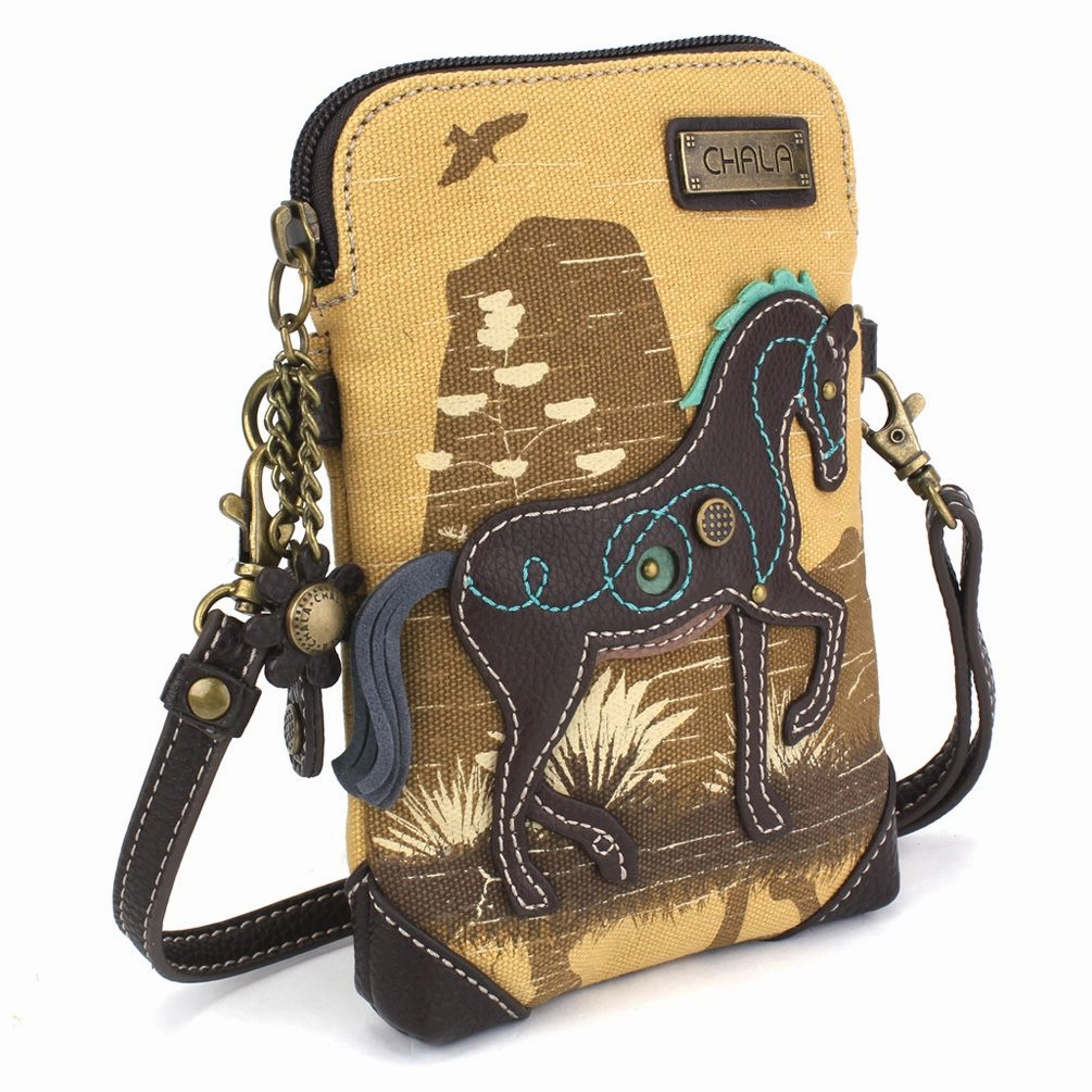 Safari Canvas Cellphone Xbody - Horse (Brown)