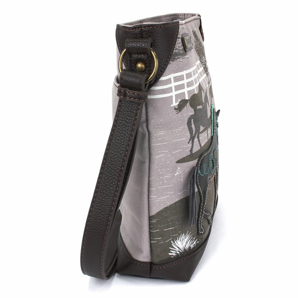 Safari Canvas Crossbody - Horse (Gray)