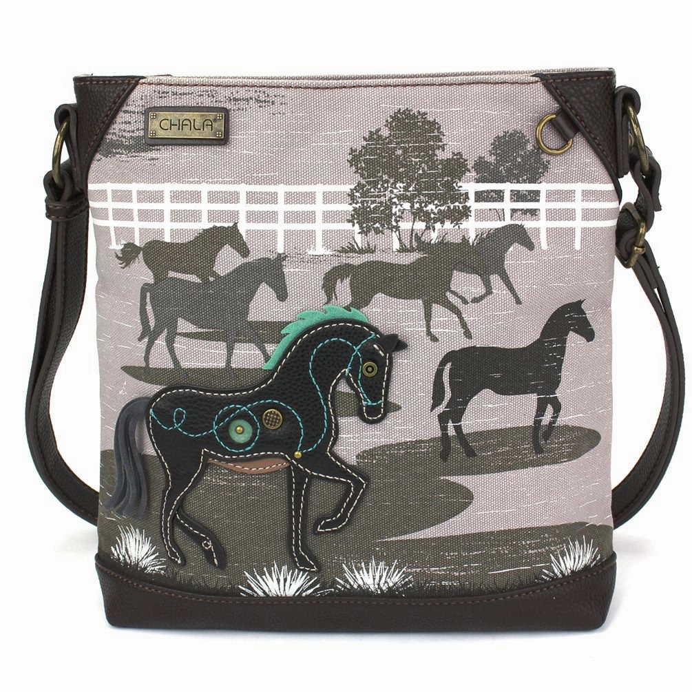 Safari Canvas Crossbody - Horse (Gray)
