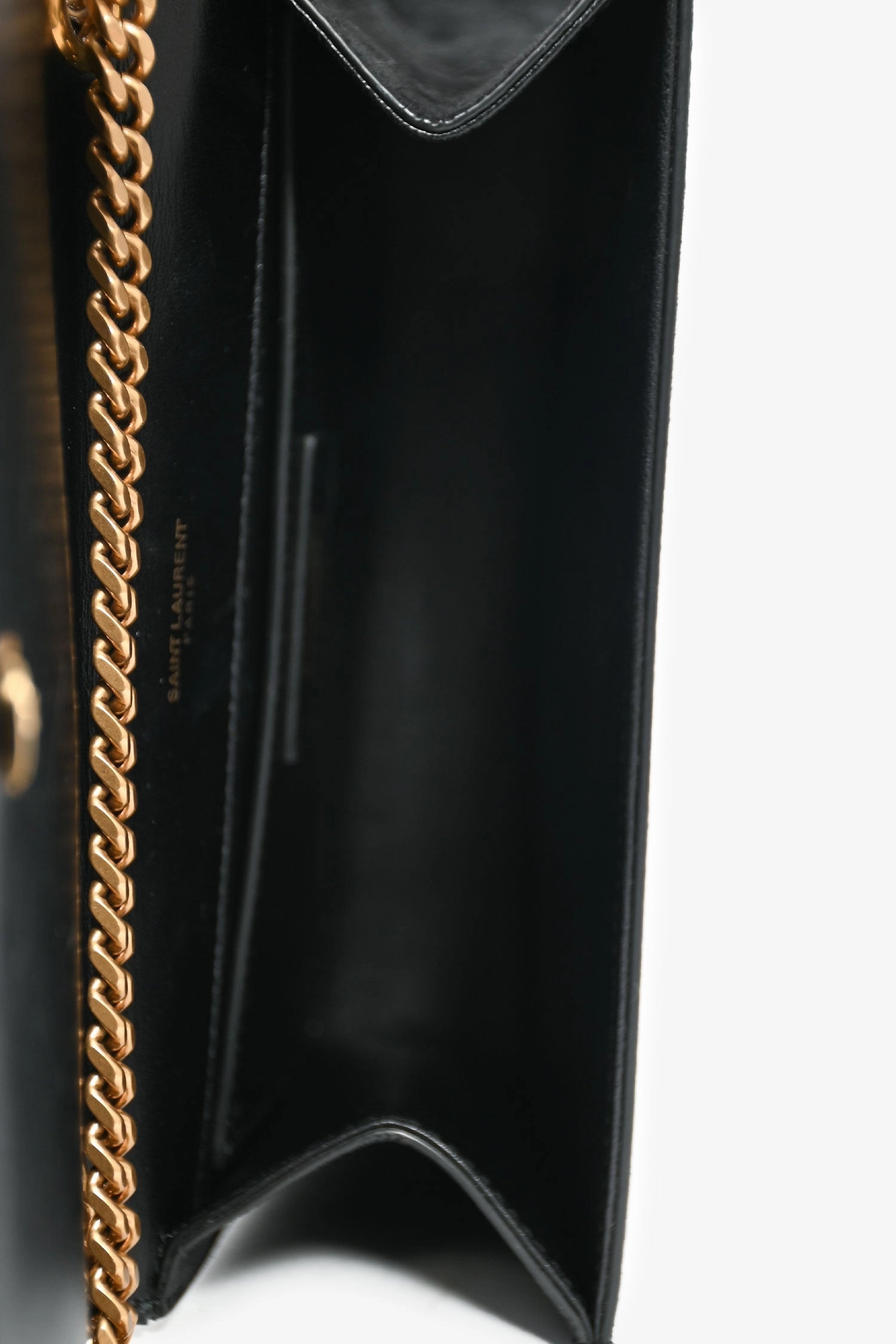 Saint Laurent 2018 Black Suede Glitter Heart Fireworks Print Kate Bag