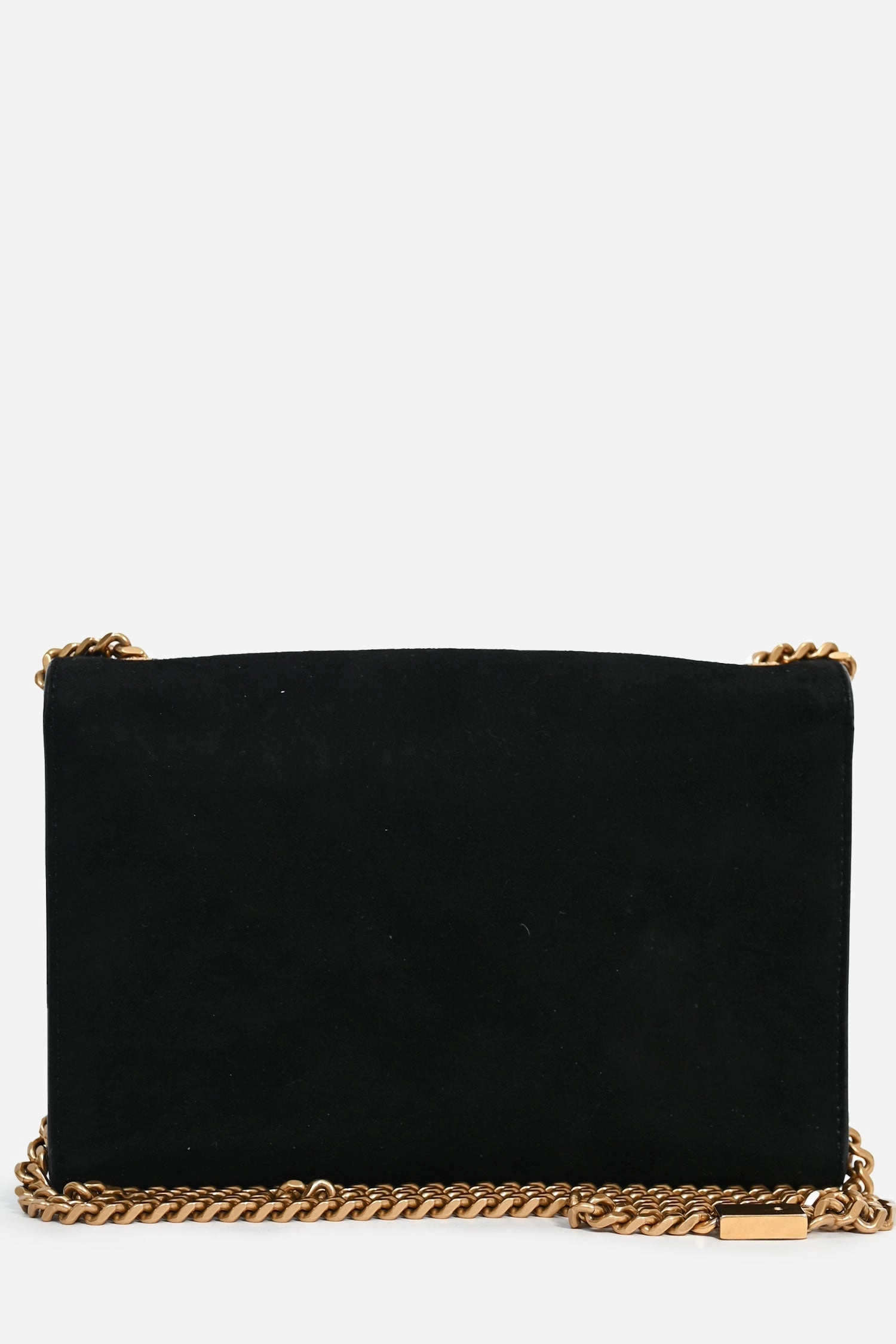 Saint Laurent 2018 Black Suede Glitter Heart Fireworks Print Kate Bag