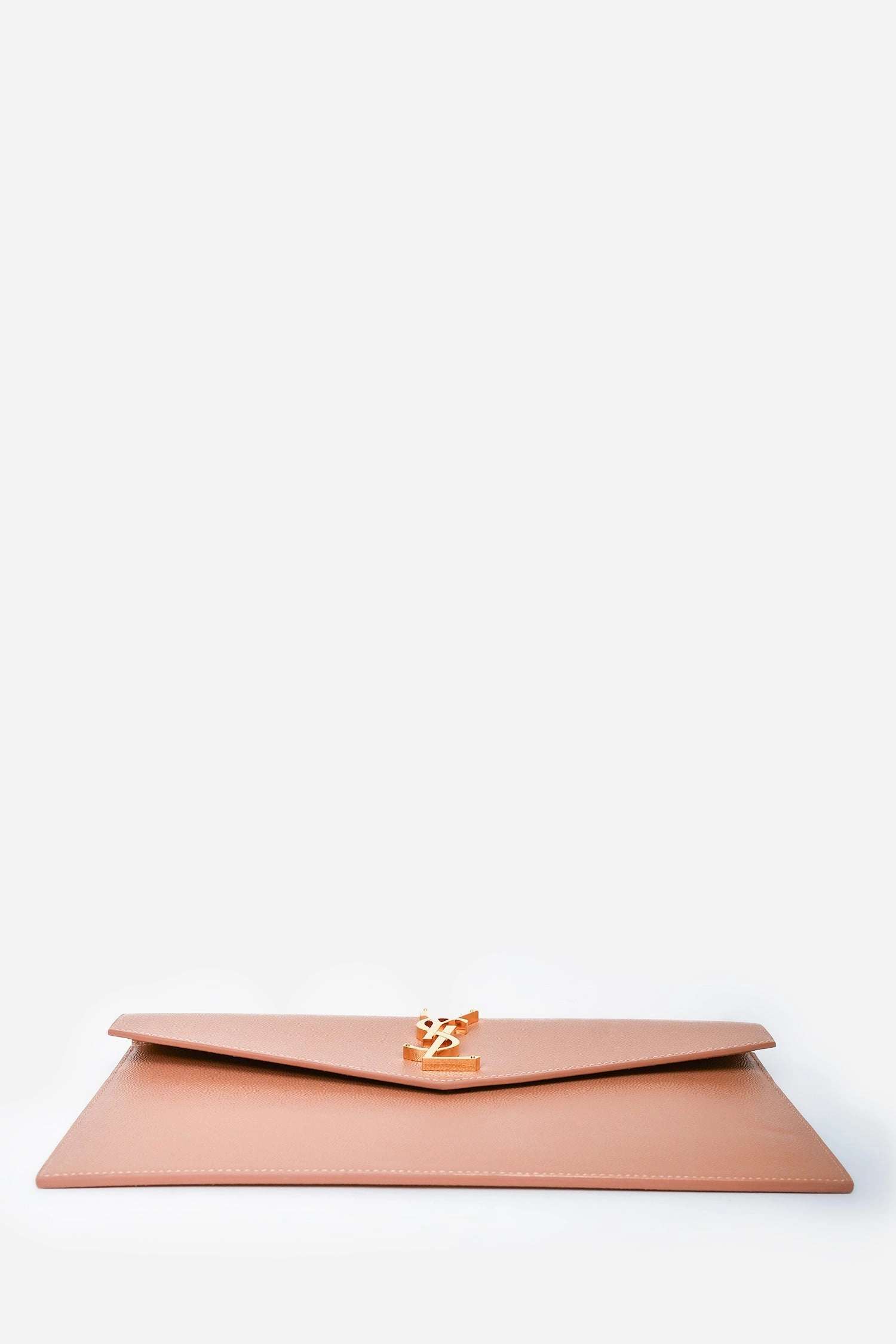 Saint Laurent 2023 Blush Grain De Poudre Leather 'Uptown' Pouch