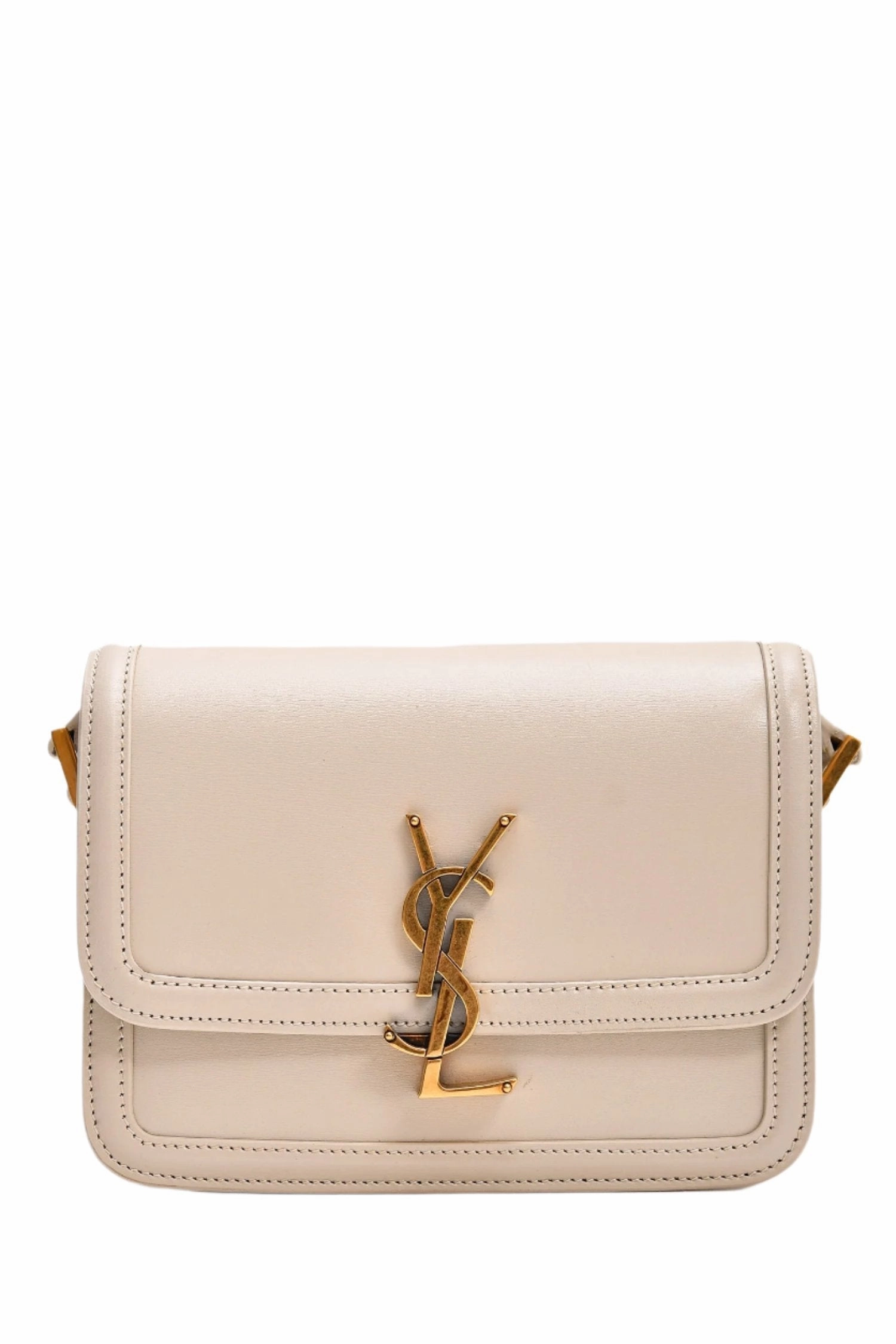 Saint Laurent 2023 White Leather Small Solferino Crossbody