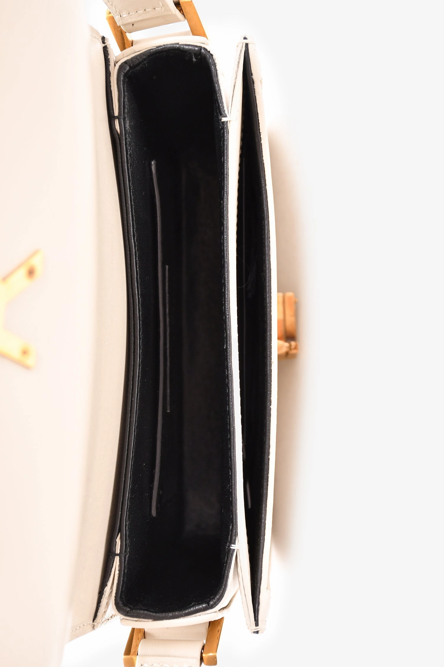 Saint Laurent 2023 White Leather Small Solferino Crossbody